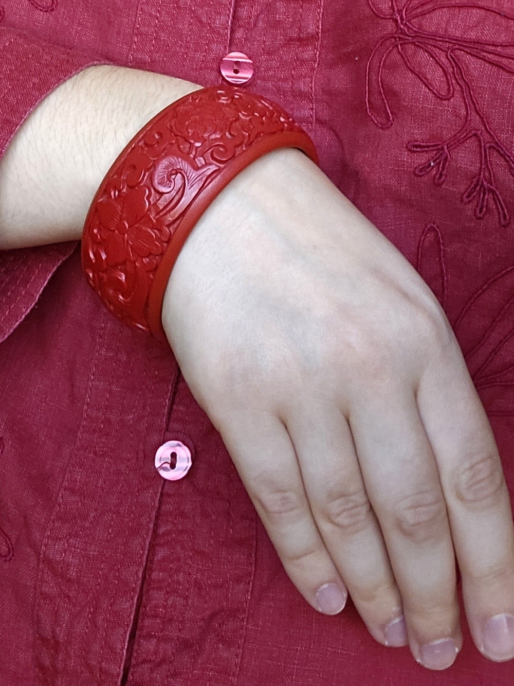 Cinnabar Bangle Bracelet